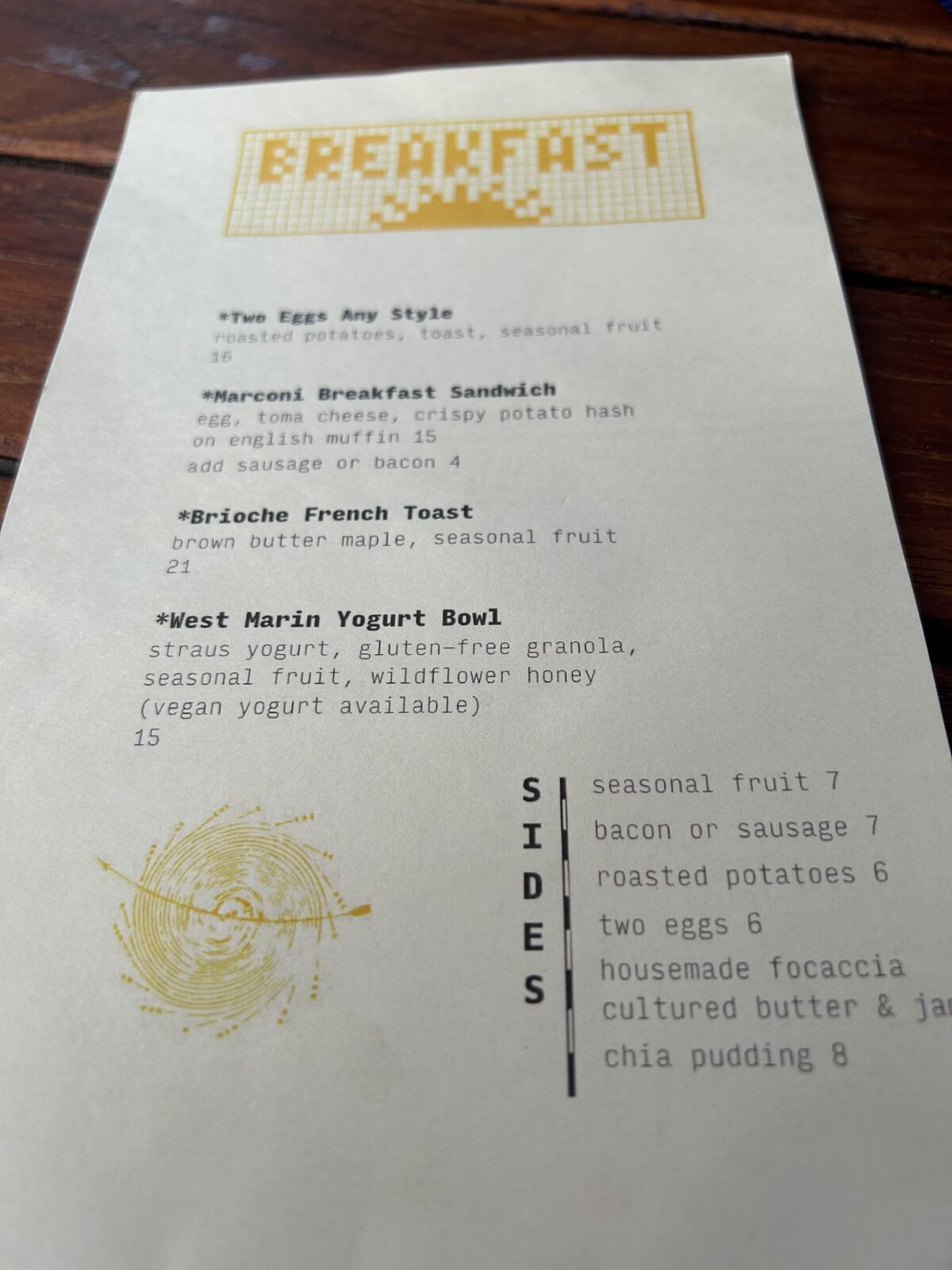 Mable's breakfast menu