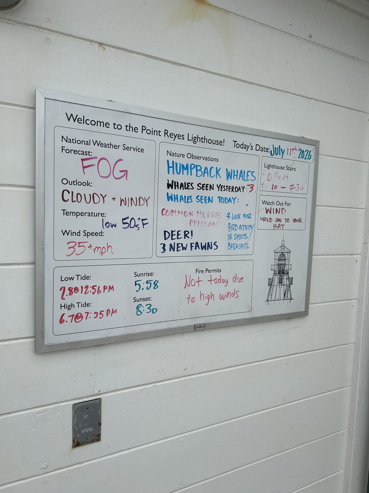 Point Reyes Lighthouse whiteboard